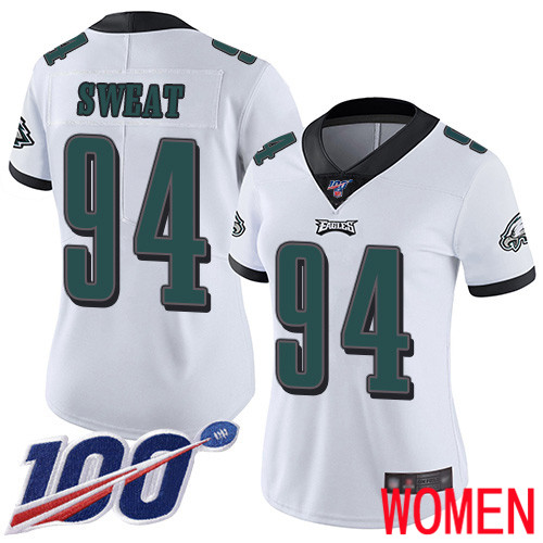Women Philadelphia Eagles 94 Josh Sweat White Vapor Untouchable NFL Jersey Limited Player Season